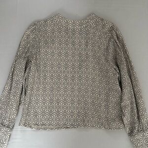 FRNCH Geometric Pattern Blouse - Cream and Black, size small